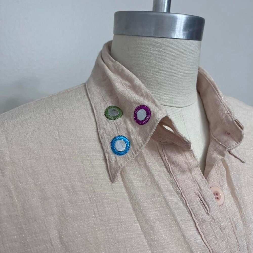 Unbranded Women's Pink and Cream Blouse